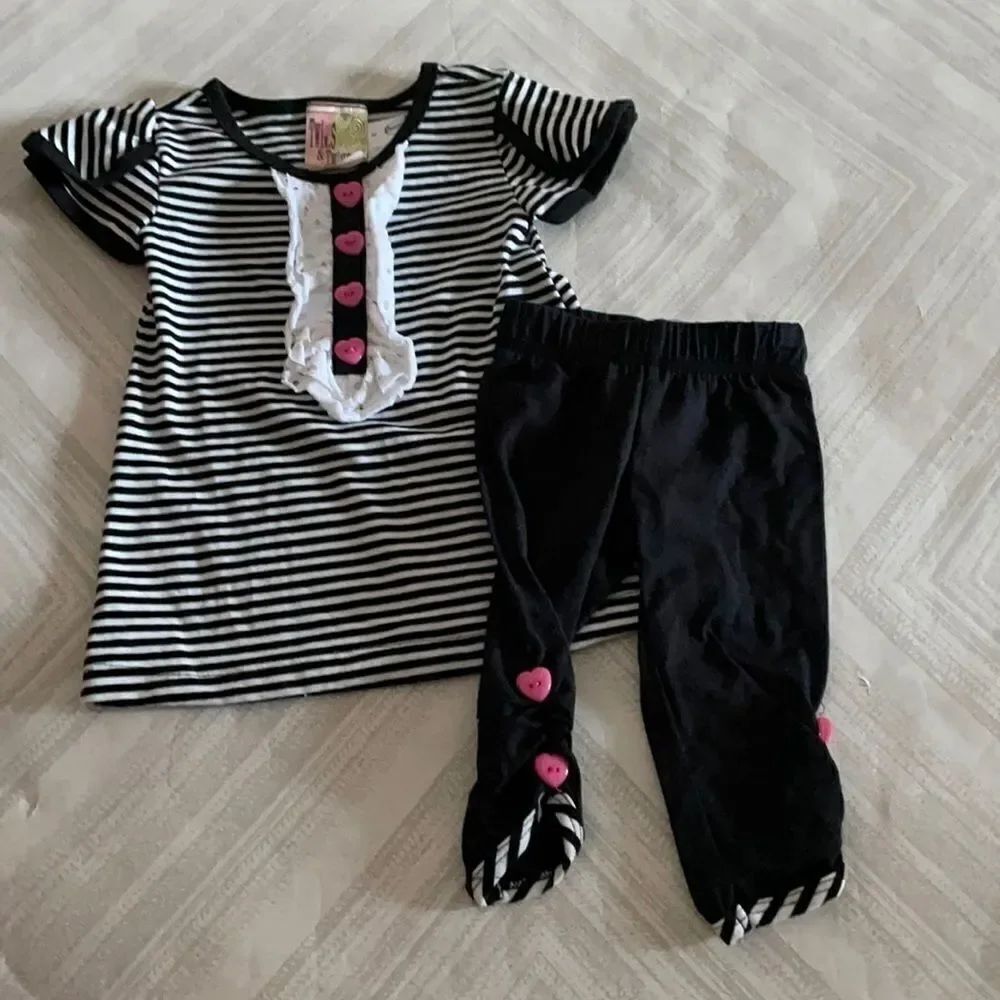 Twirls & Twigs Girls 2 Piece Striped Shirt & Pants